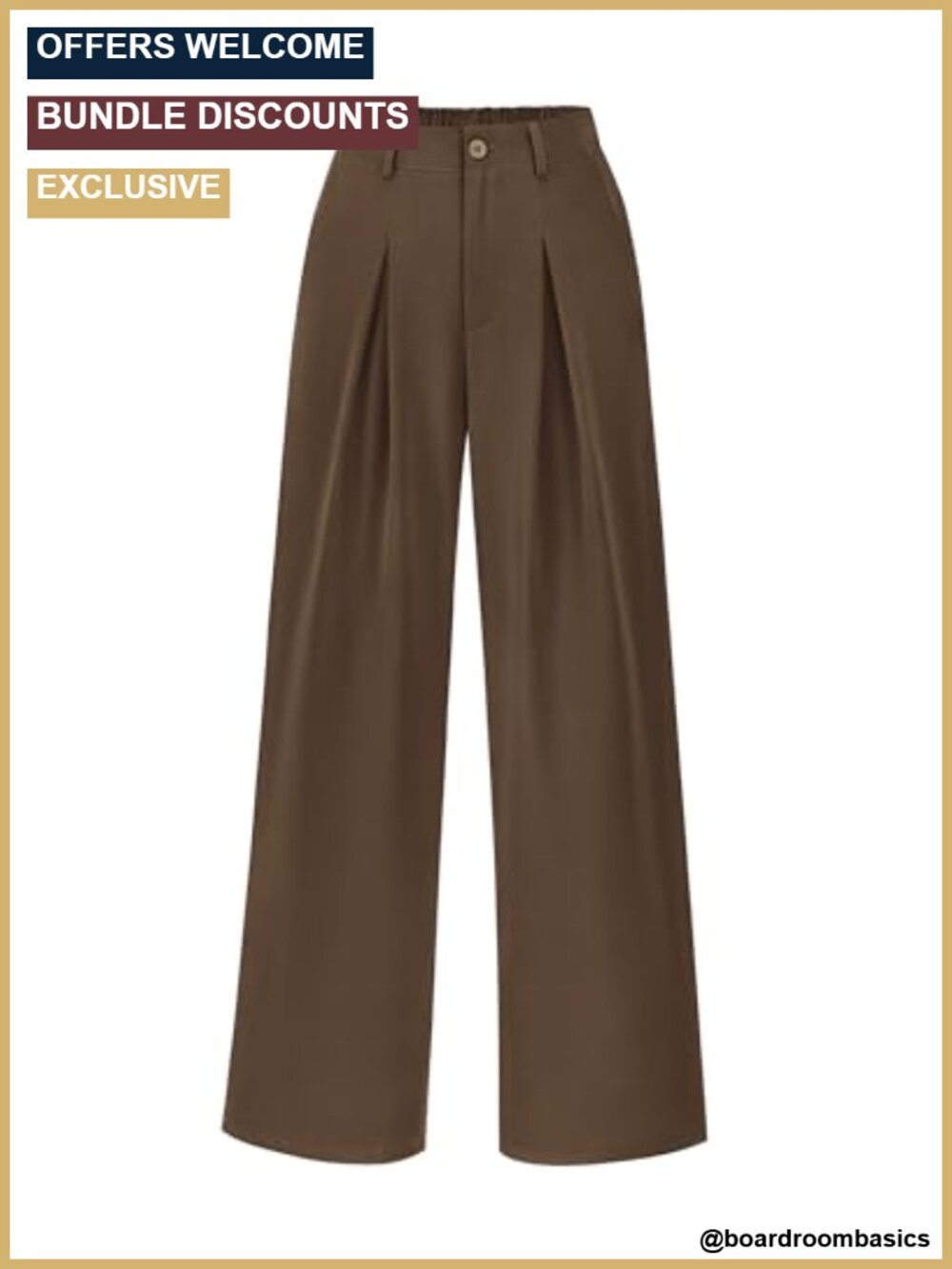 High Waisted Wide Leg Palazzo Pants Business Casual Pleated Trousers